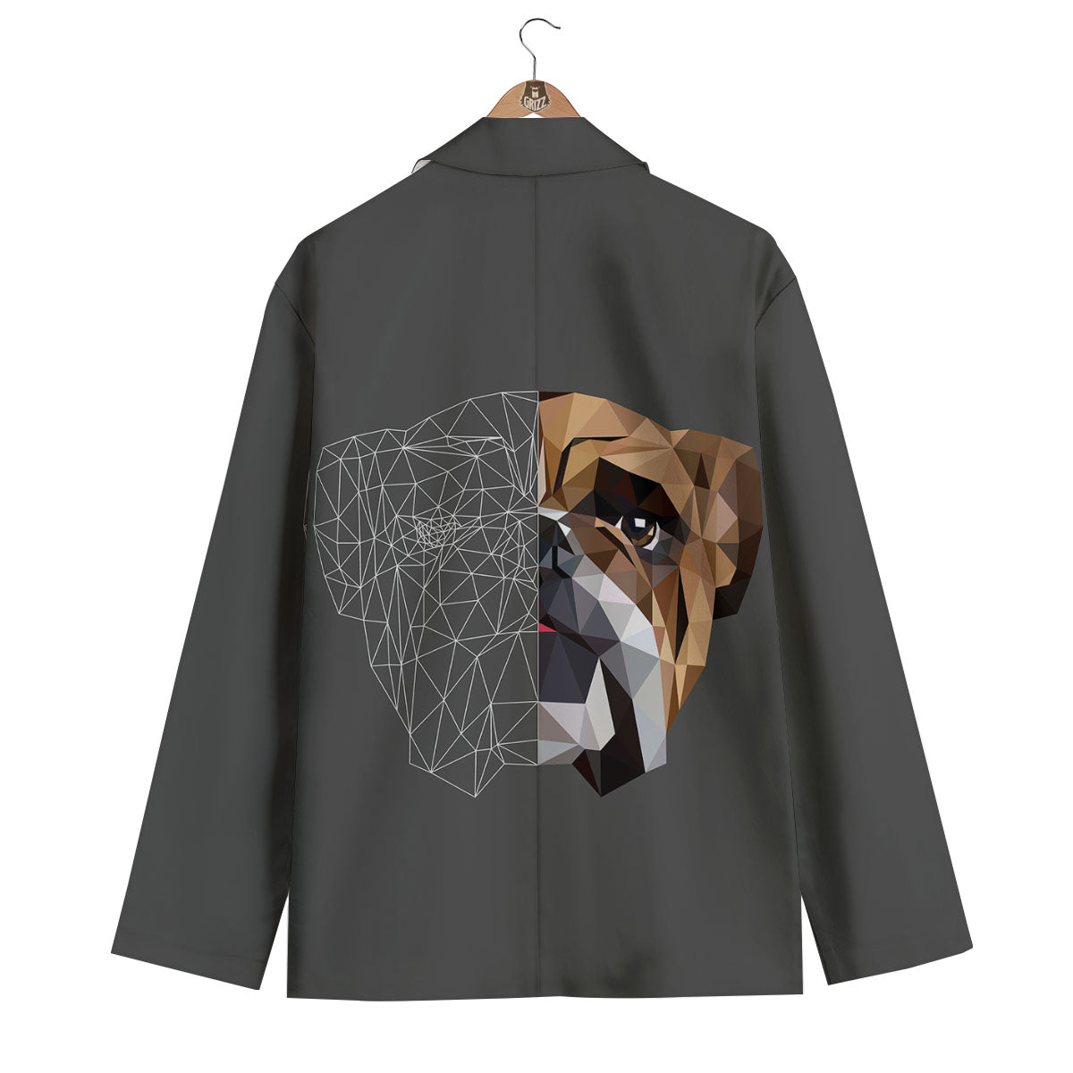 Bulldog Geometric English Print Men's Blazer-grizzshop
