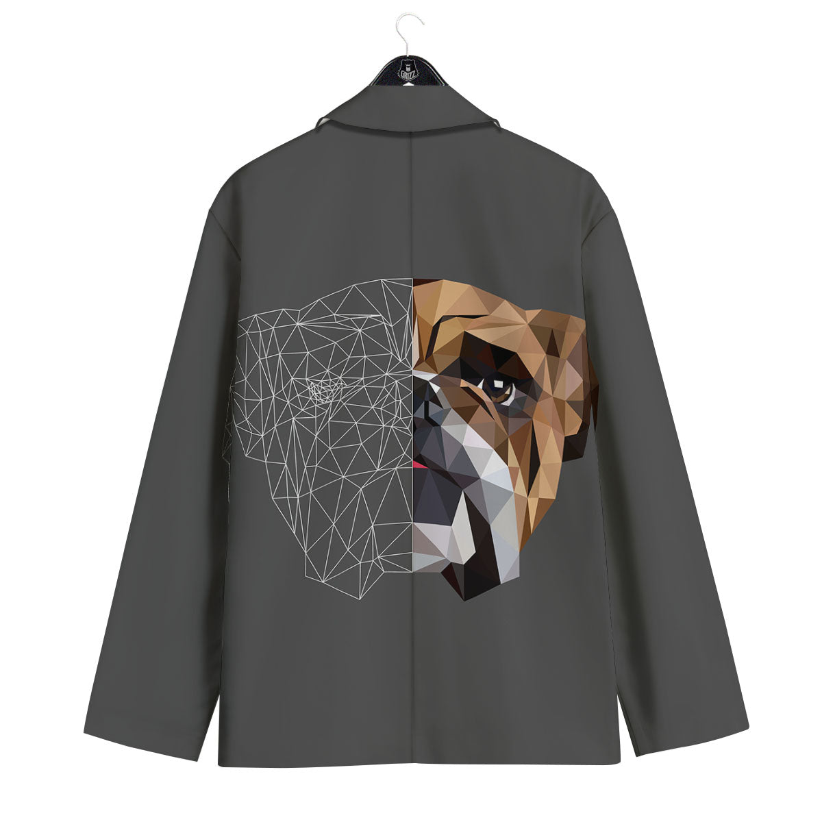 Bulldog Geometric English Print Men's Sport Coat-grizzshop