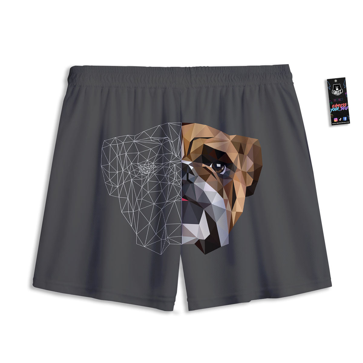 Bulldog Geometric English Print Mesh Shorts