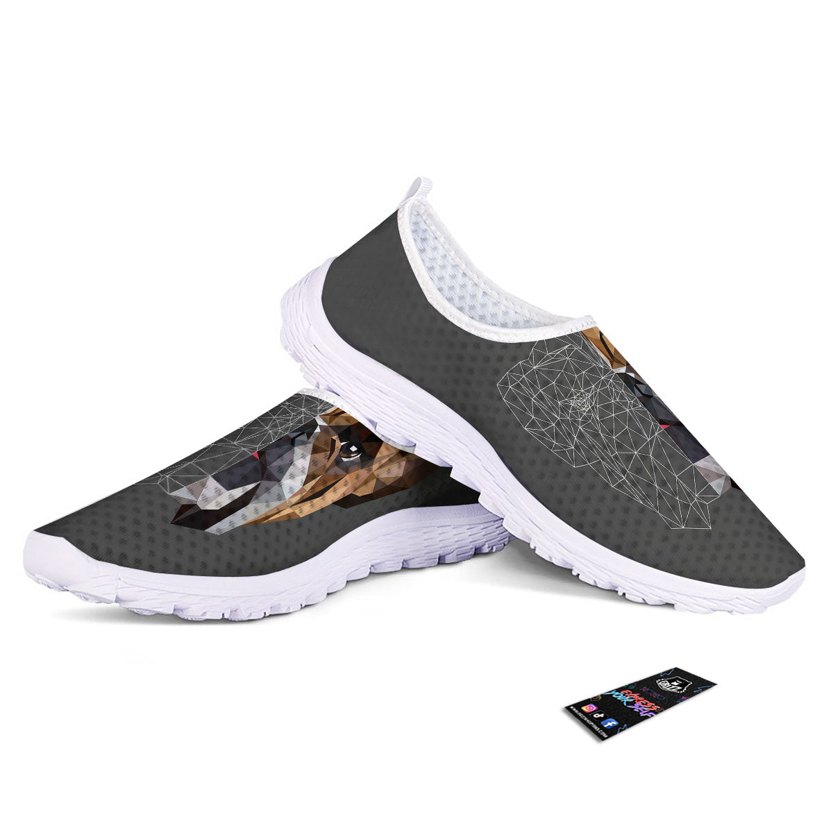 Bulldog Geometric English Print Nurse Shoes-grizzshop