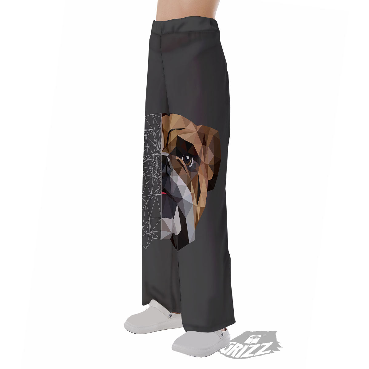Bulldog Geometric English Print Pajama Pants-grizzshop