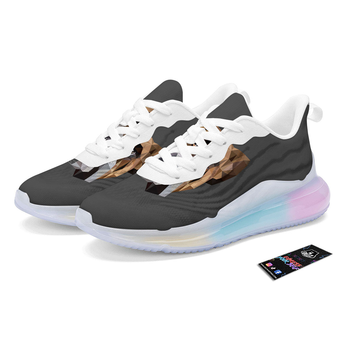 Bulldog Geometric English Print Running Sneakers-grizzshop
