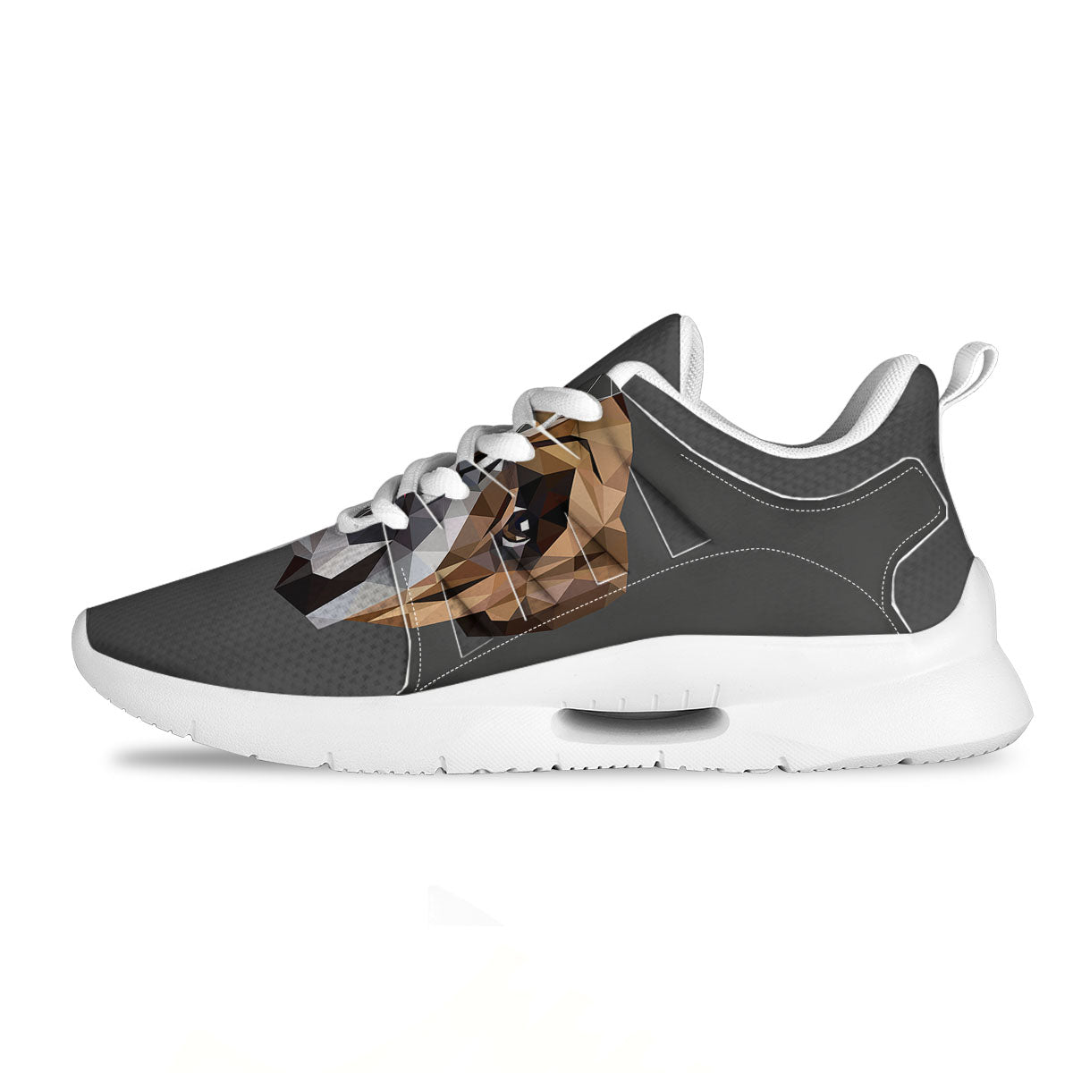 Bulldog Geometric English Print Tennis Shoes-grizzshop