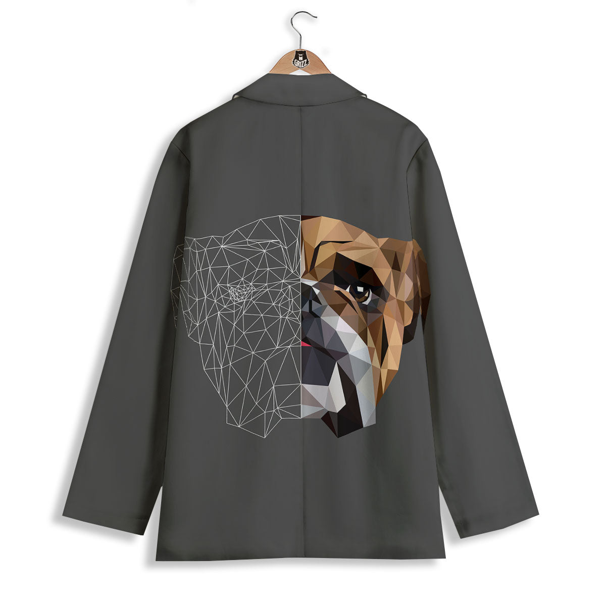 Bulldog Geometric English Print Women's Blazer-grizzshop