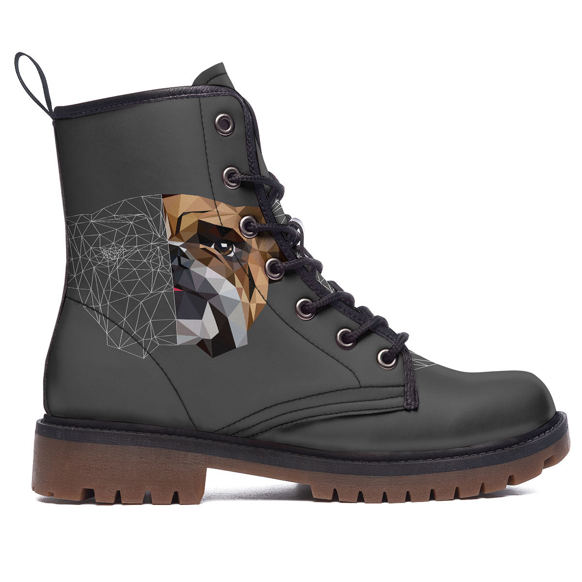 Bulldog Geometric English Print Work Boots-grizzshop
