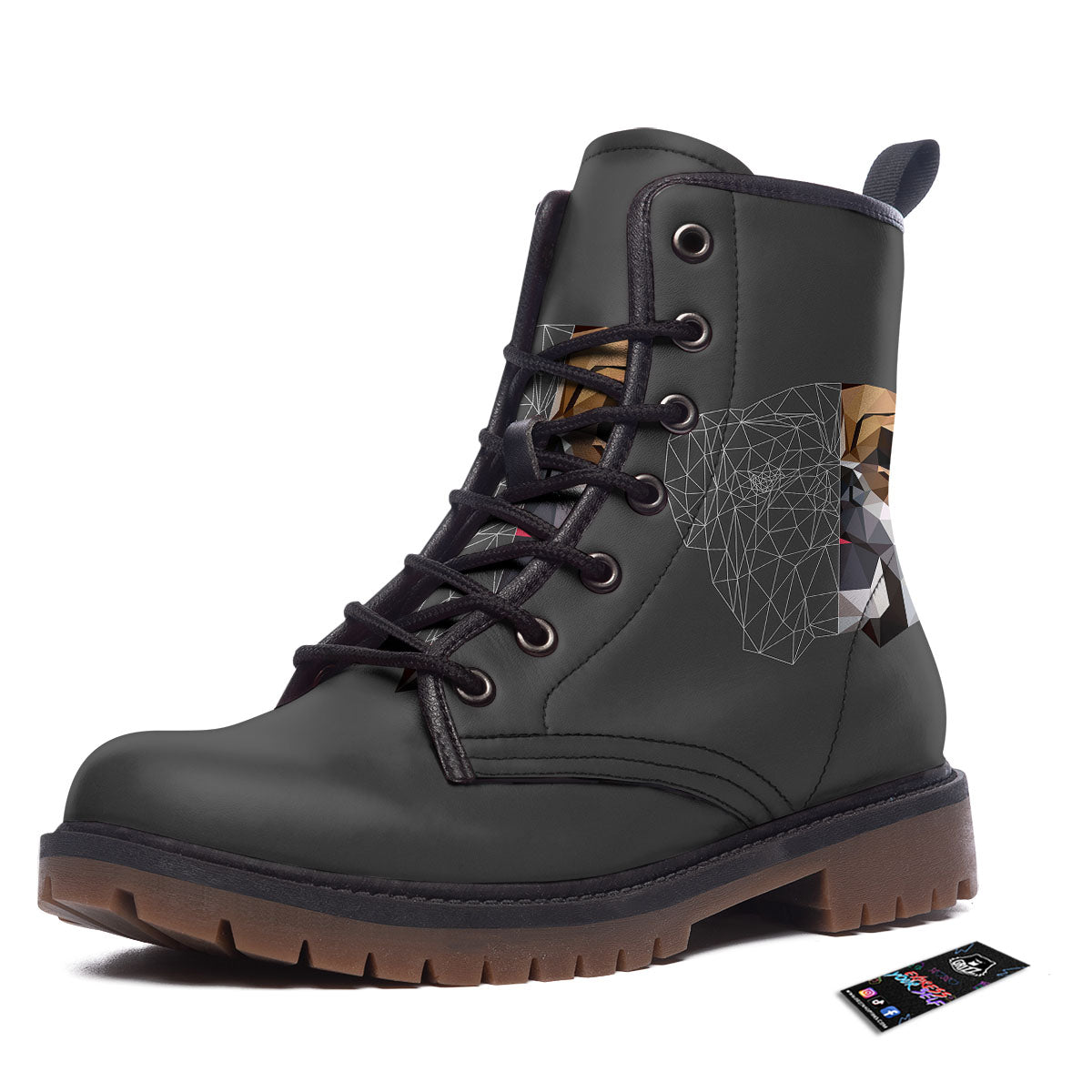 Bulldog Geometric English Print Work Boots-grizzshop