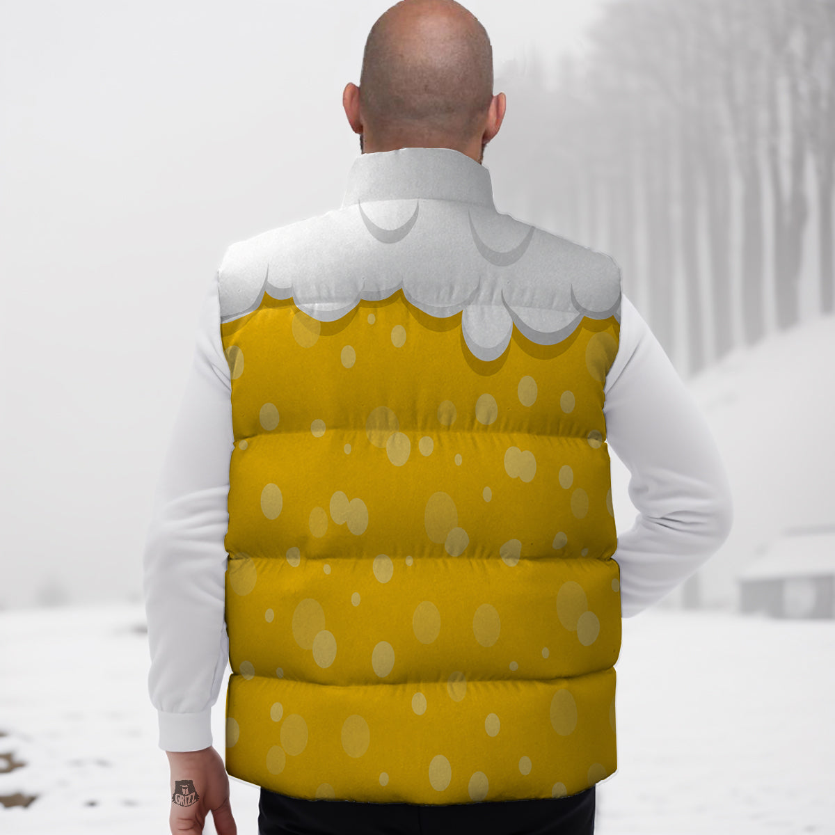 Bulldog Heart Sunglasses Pattern Print Down Vest