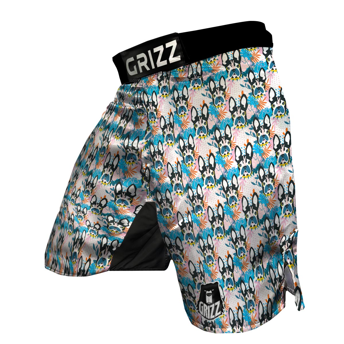 Bulldog Paint Pattern Print MMA Shorts-grizzshop