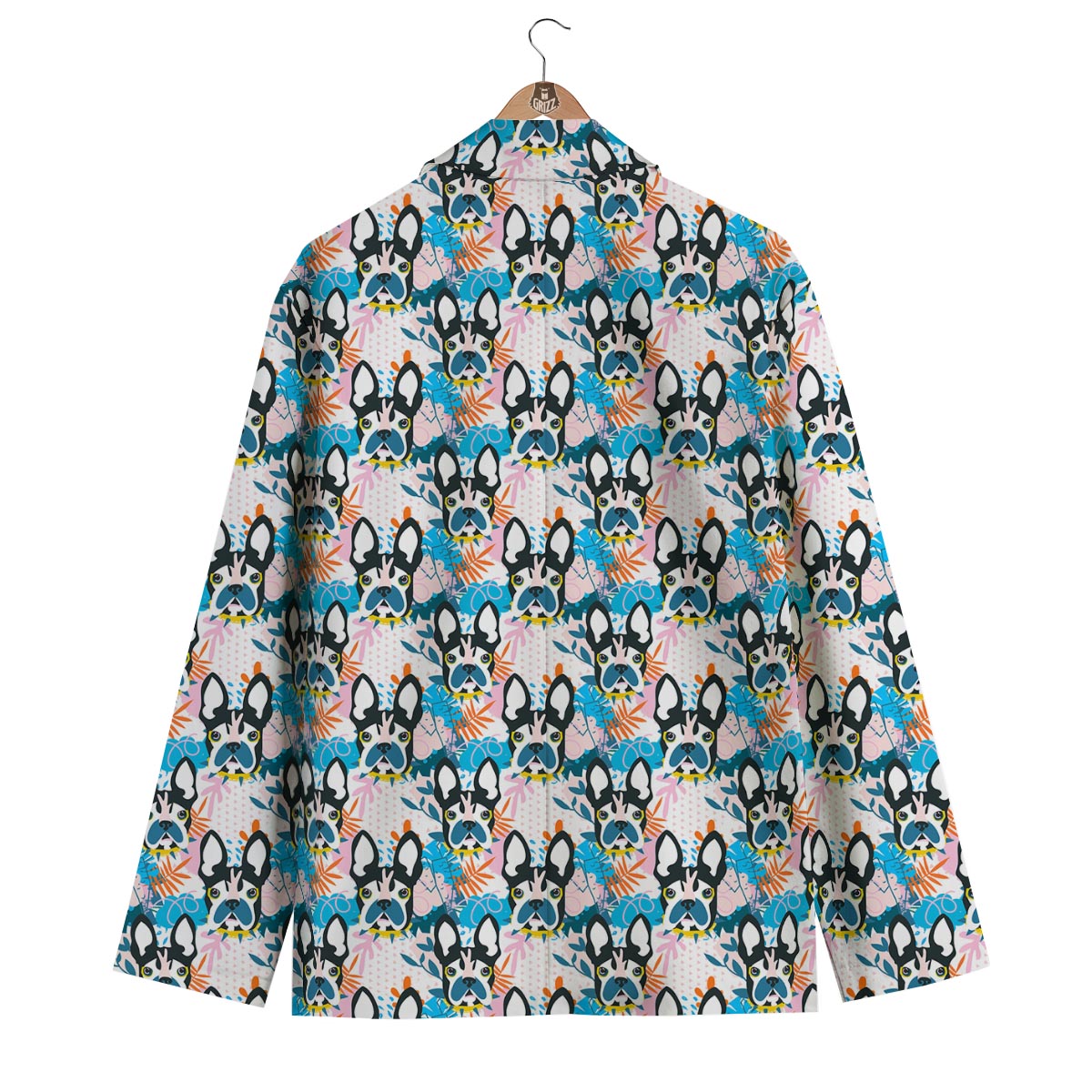 Bulldog Paint Pattern Print Men's Blazer-grizzshop