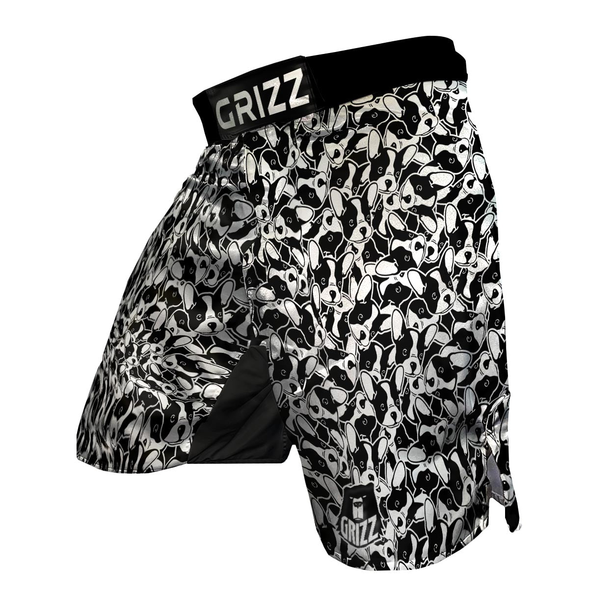 Bulldog Pattern Print MMA Shorts-grizzshop
