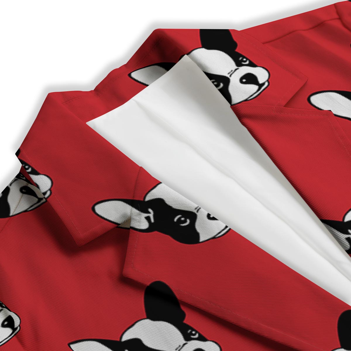 Bulldog Red French Print Pattern Women's Blazer-grizzshop