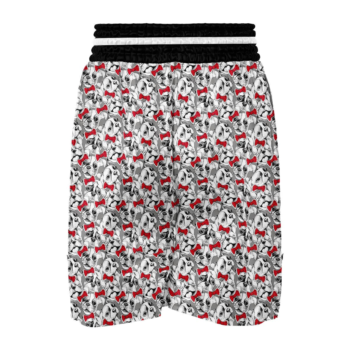 Bulldog Tuxedo Pattern Print Boxing Shorts-grizzshop