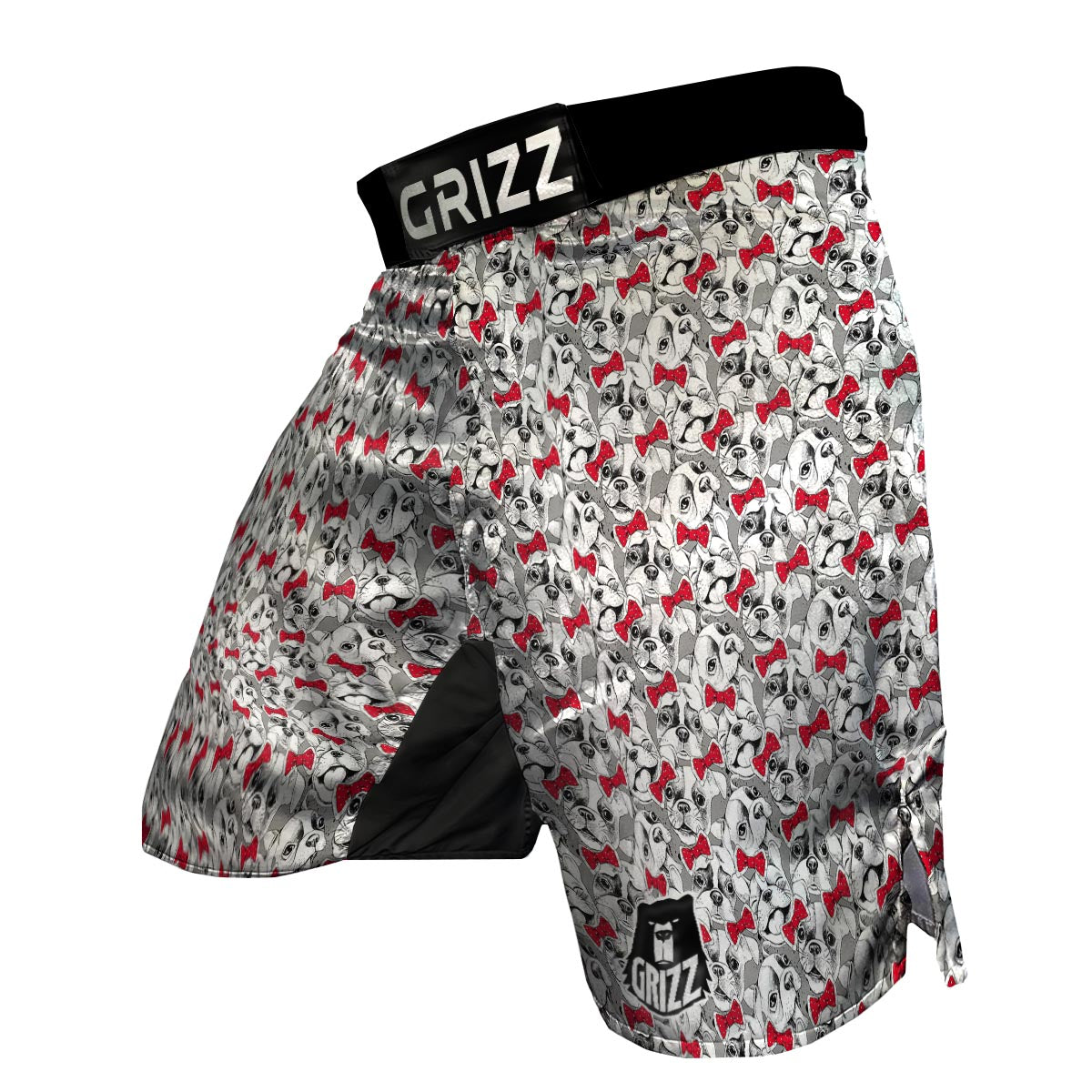 Bulldog Tuxedo Pattern Print MMA Shorts-grizzshop