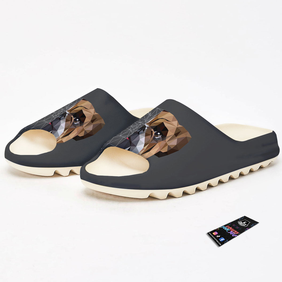 Bulldog Geometric English Print Sandals-grizzshop