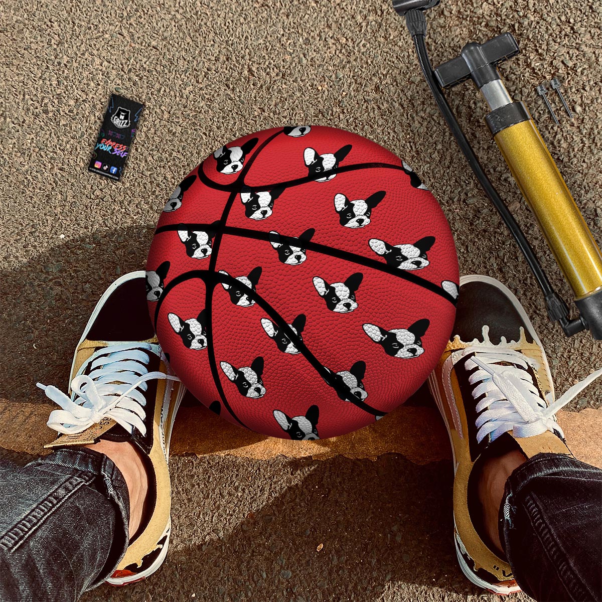Bookshelf Vintage Print Pattern Basketball