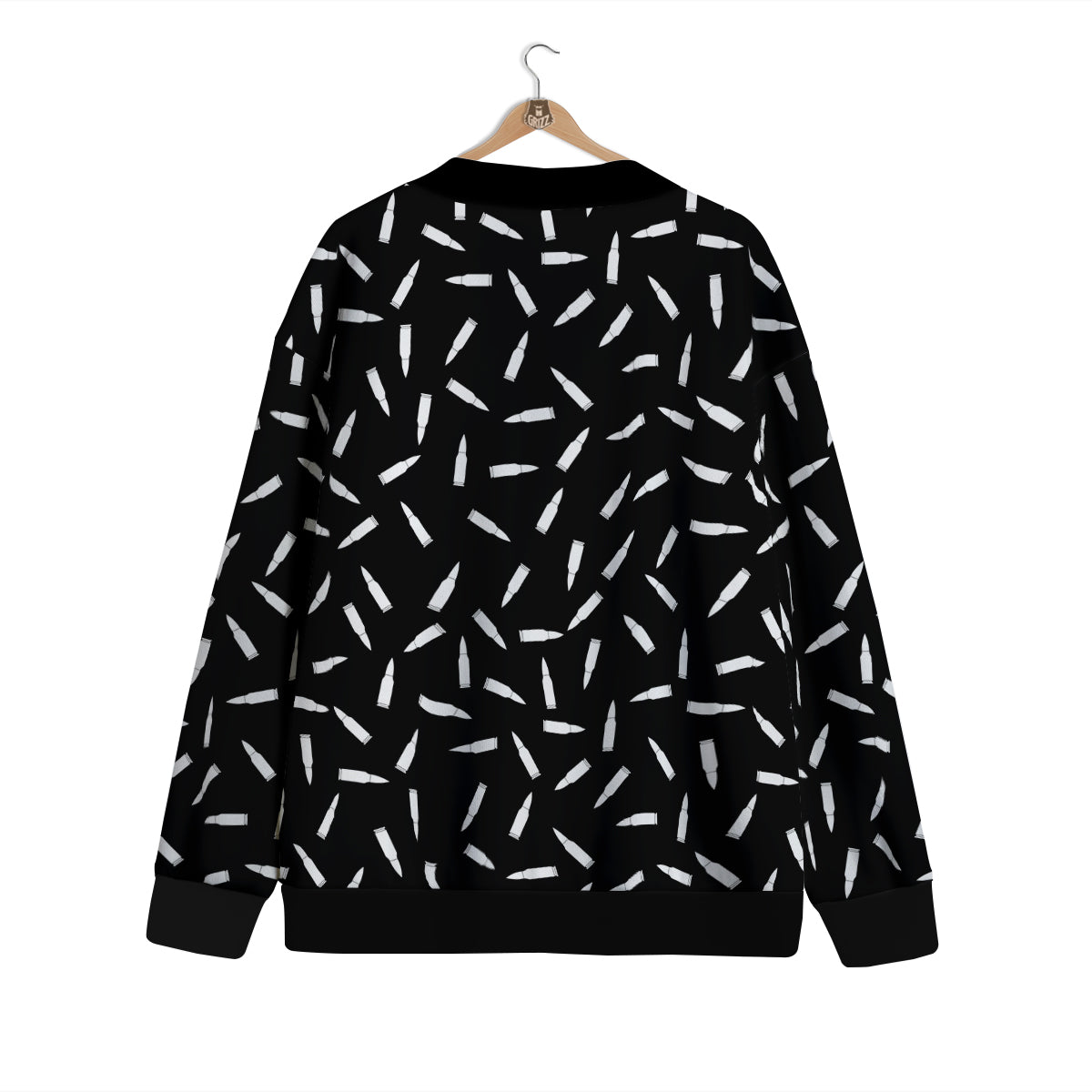 Bullet Gun White Print Pattern Cardigan-grizzshop