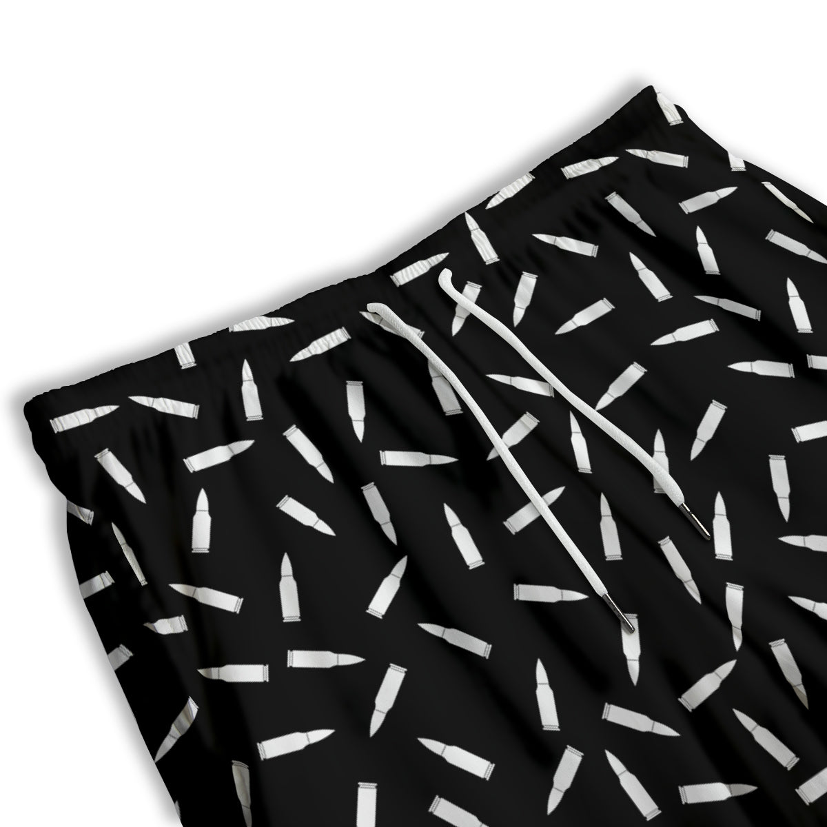 Bullet Gun White Print Pattern Men's Athletic Shorts