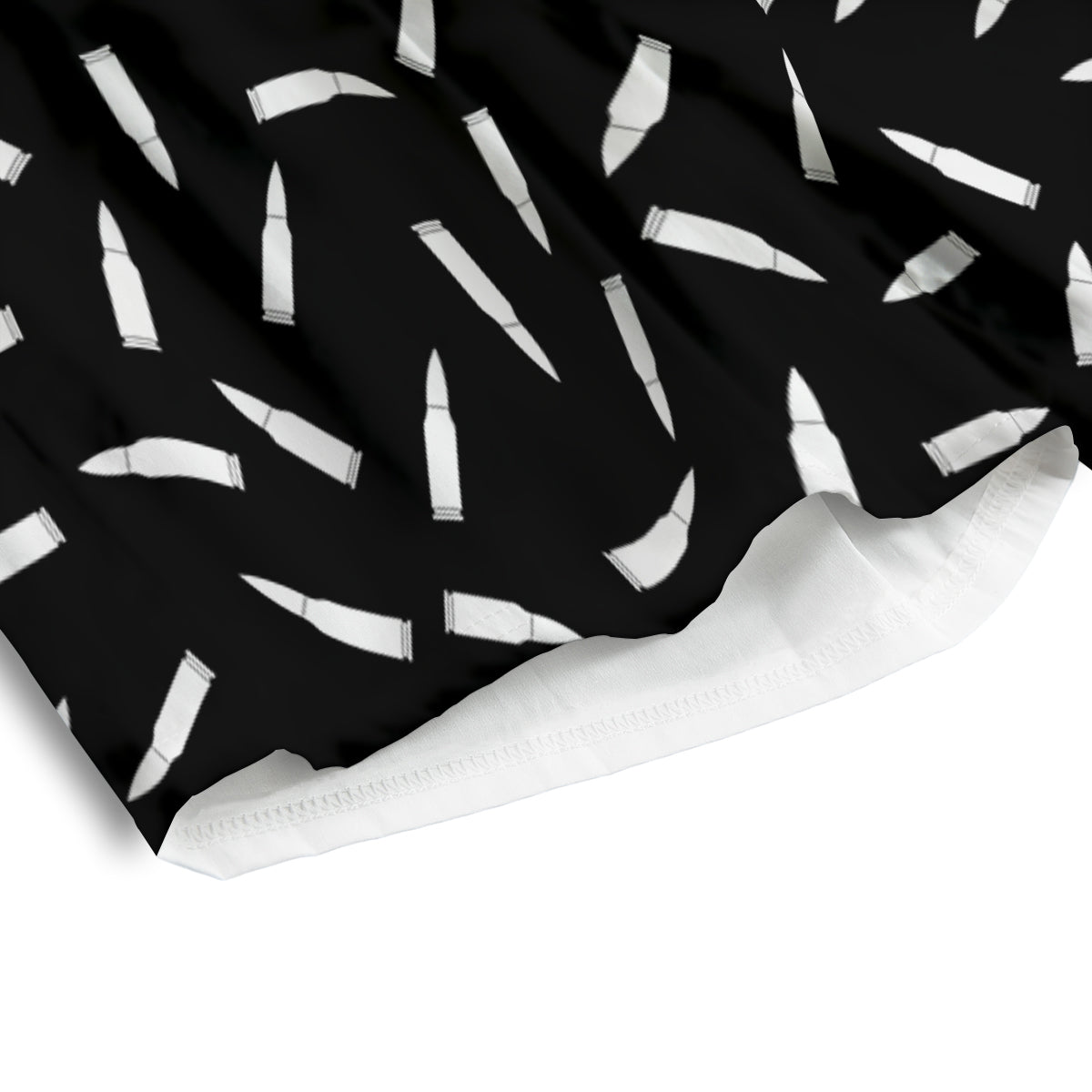 Bullet Gun White Print Pattern Men's Athletic Shorts