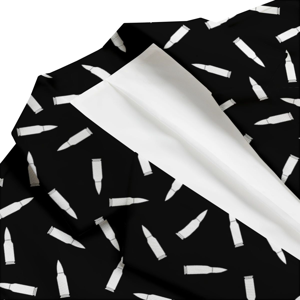 Bullet Gun White Print Pattern Men's Blazer-grizzshop