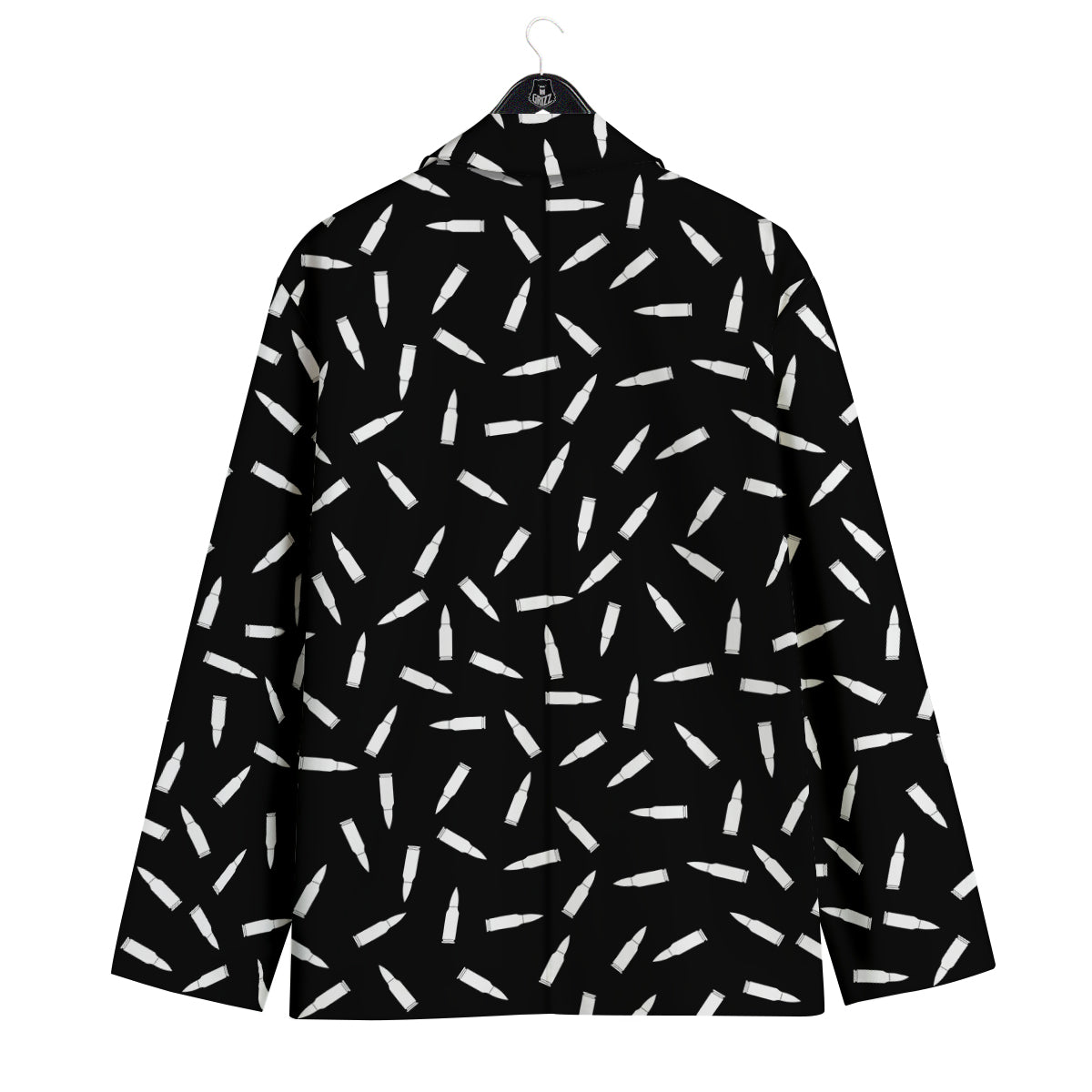 Bullet Gun White Print Pattern Men's Sport Coat-grizzshop