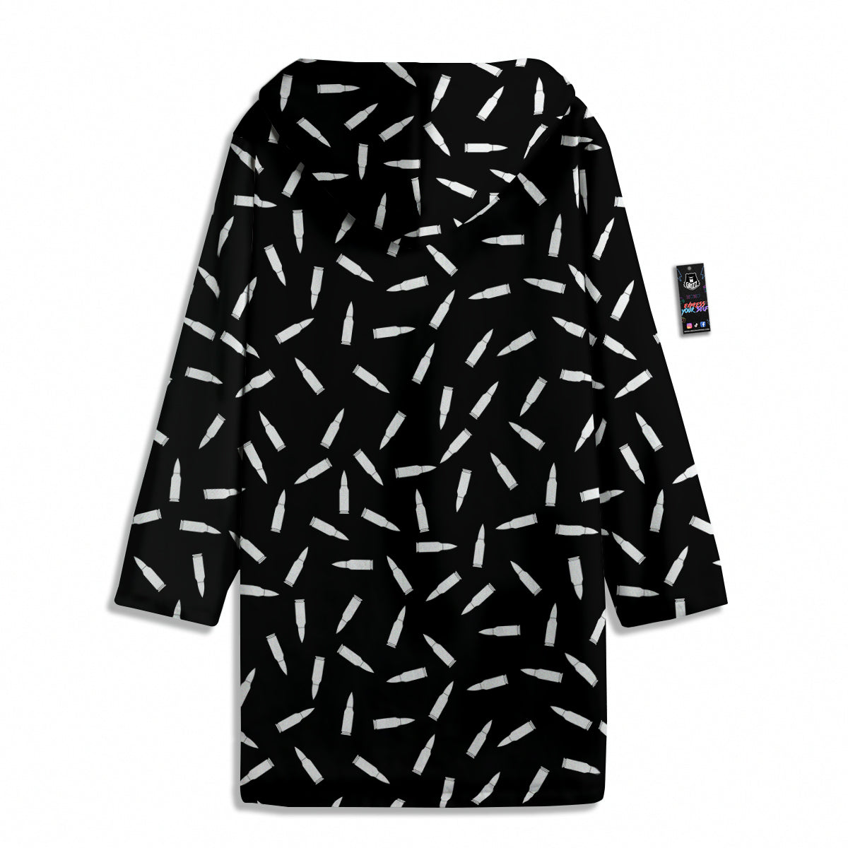 Bullet Gun White Print Pattern Men's Windbreaker Jacket-grizzshop