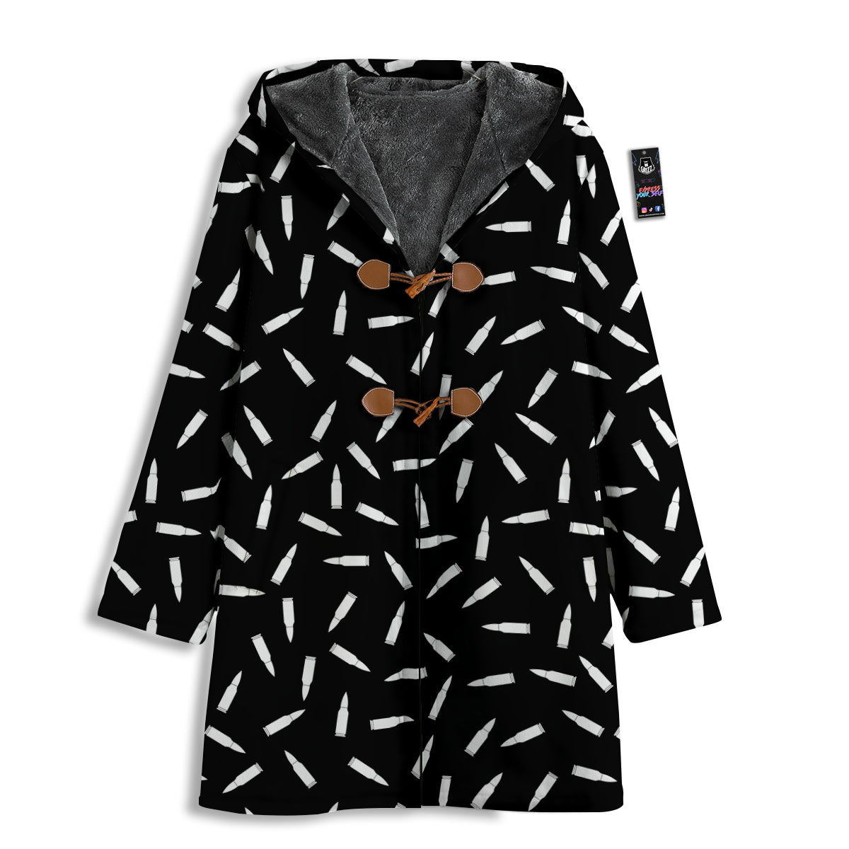 Bullet Gun White Print Pattern Men's Windbreaker Jacket-grizzshop