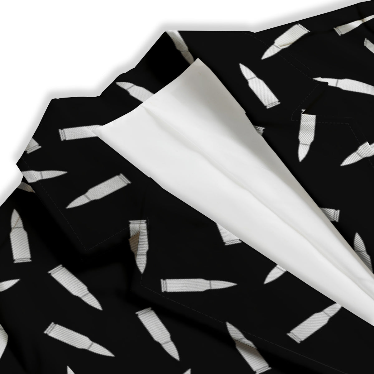 Bullet Gun White Print Pattern Women's Blazer-grizzshop