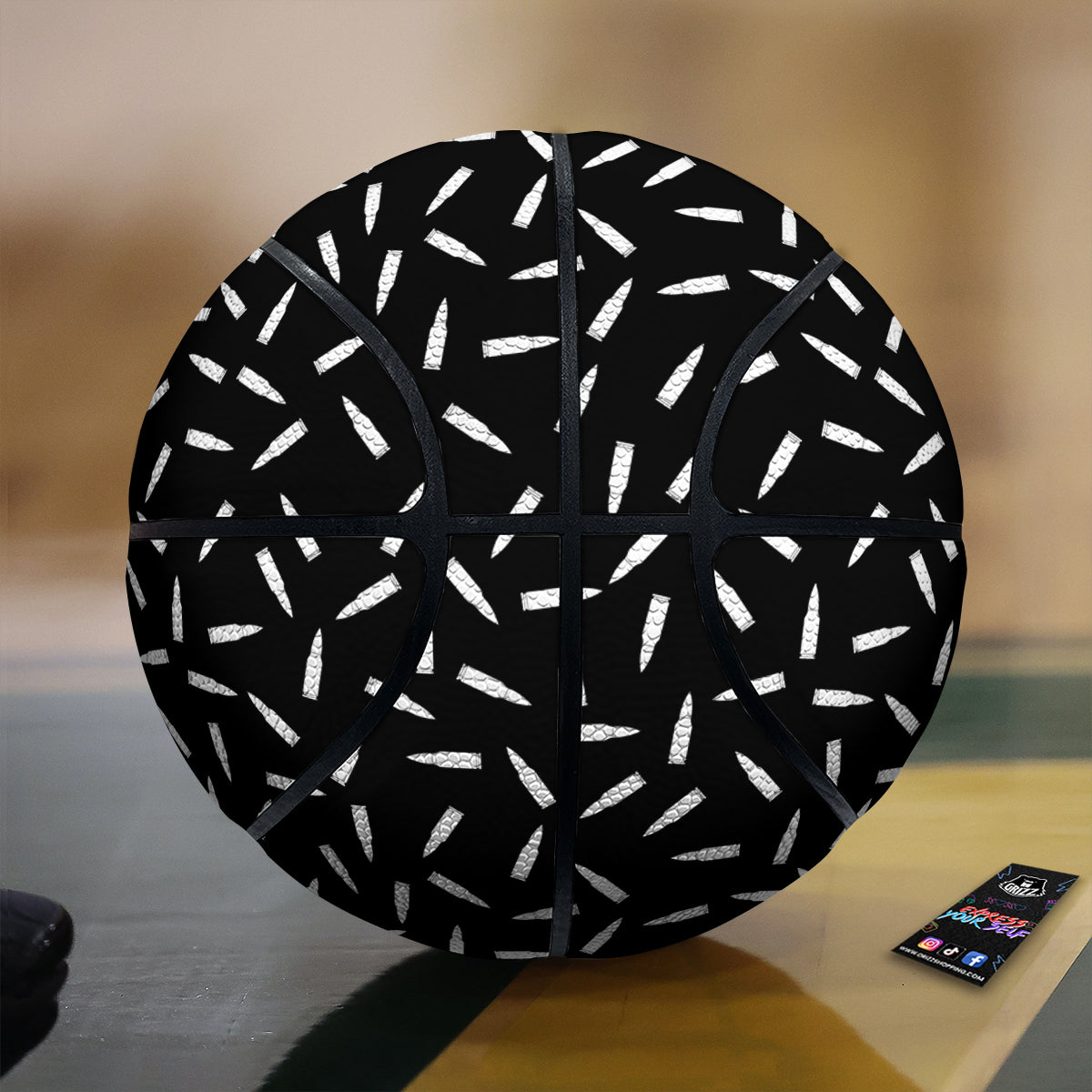 Bullet Gun White Print Pattern Basketball
