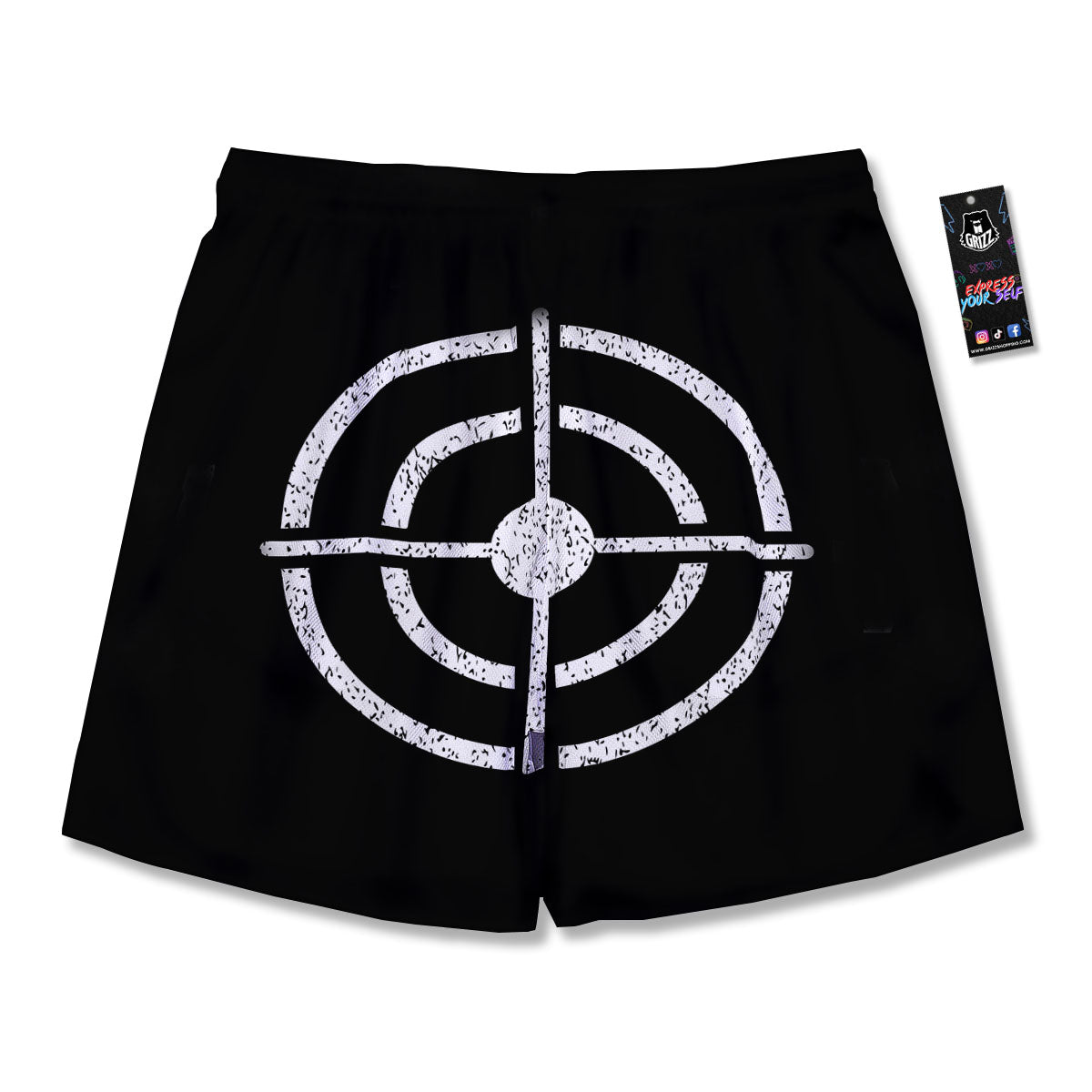 Bullseye Target Grunge Print Men's Running Shorts-grizzshop