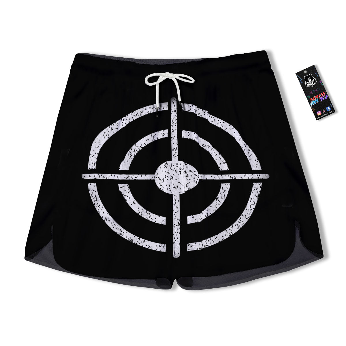 Bullseye Target Grunge Print Men's Running Shorts-grizzshop