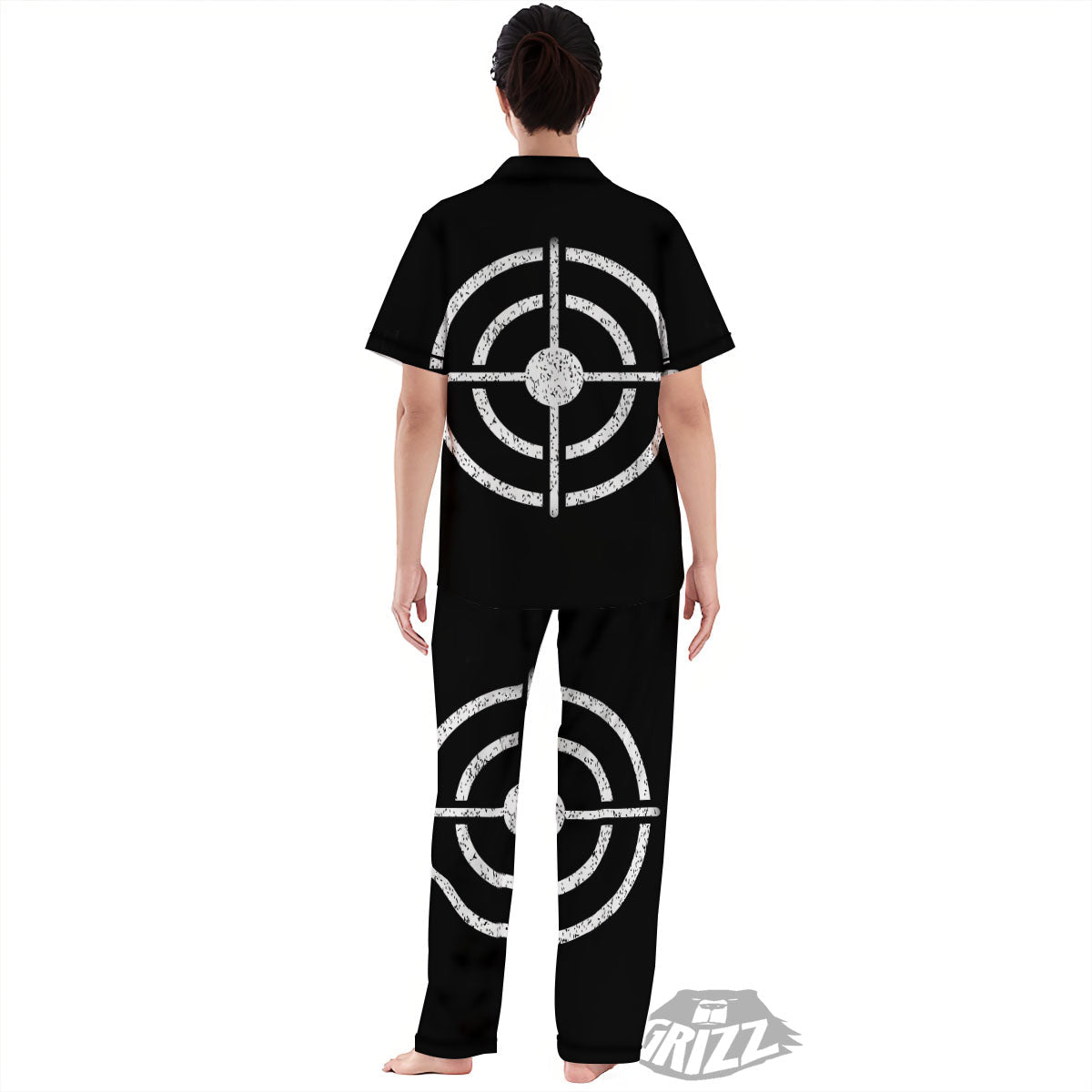 Bullseye Target Grunge Print Women's Pajamas Set-grizzshop