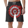 Bullseye Target White And Red Print Men's Shorts-grizzshop