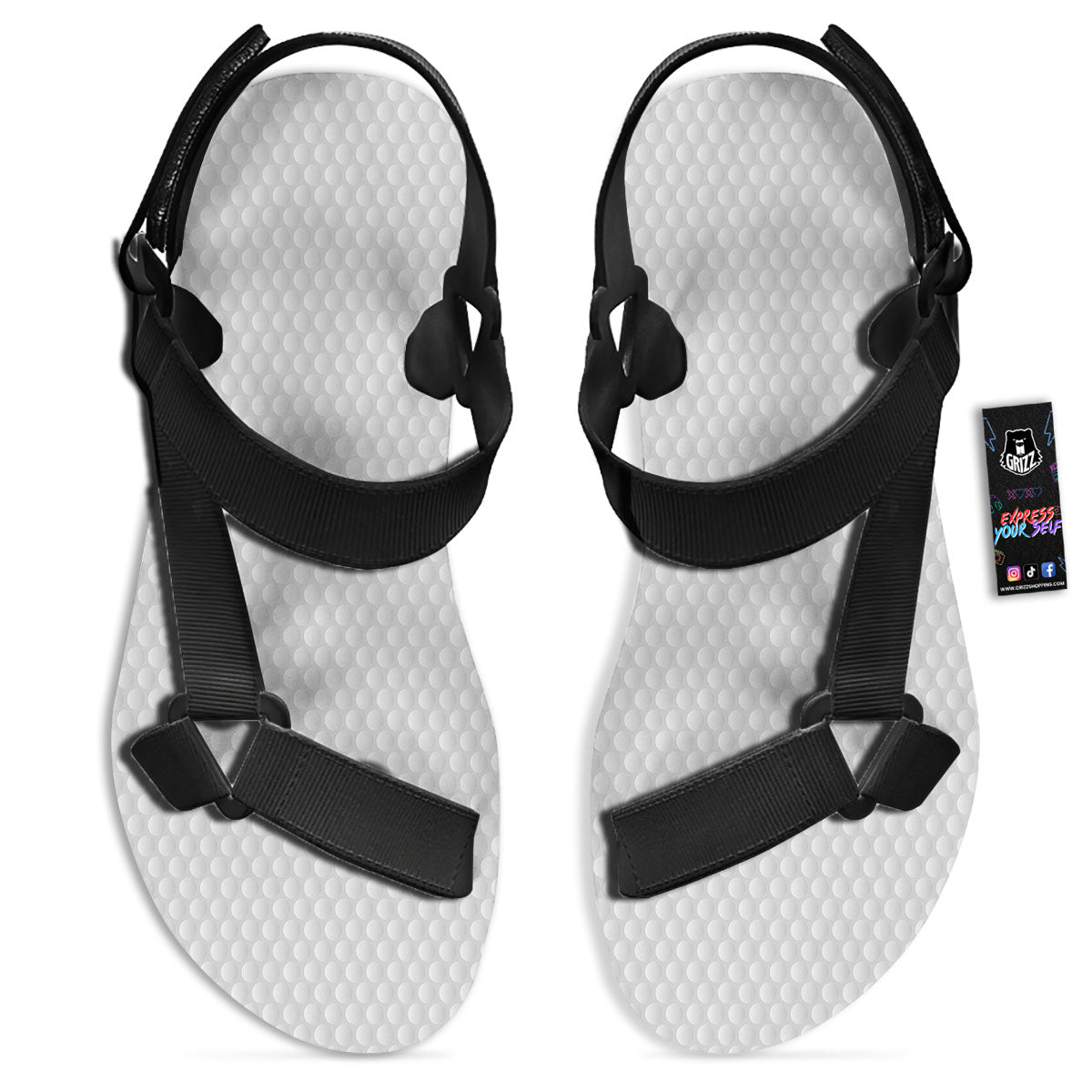 Bumps Texture Print Black Open Toe Sandals-grizzshop