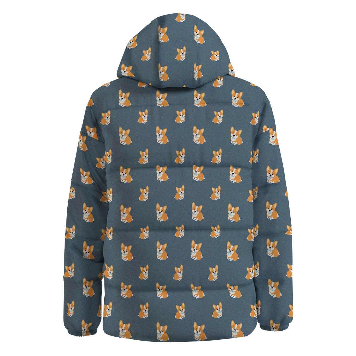 Bunny Corgi Print Pattern Down Jacket-grizzshop