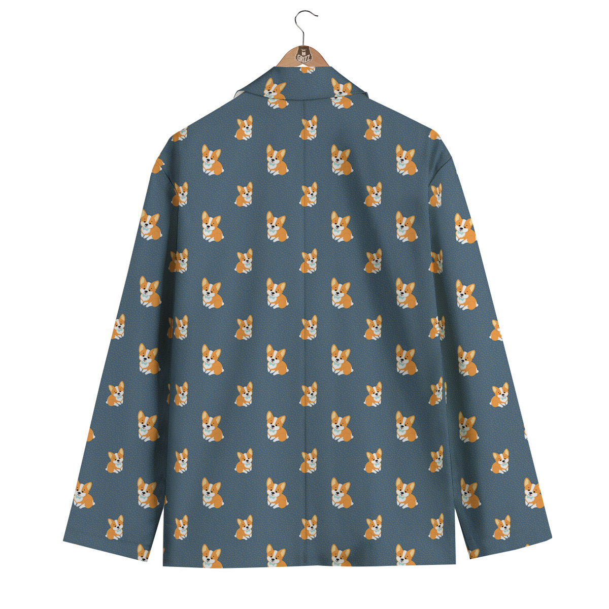 Bunny Corgi Print Pattern Men's Blazer-grizzshop