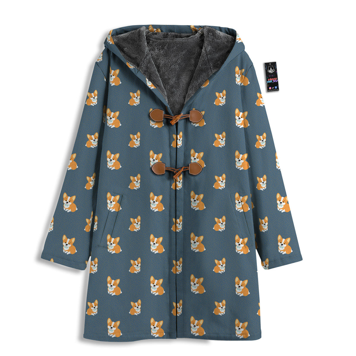 Bunny Corgi Print Pattern Men's Windbreaker Jacket-grizzshop