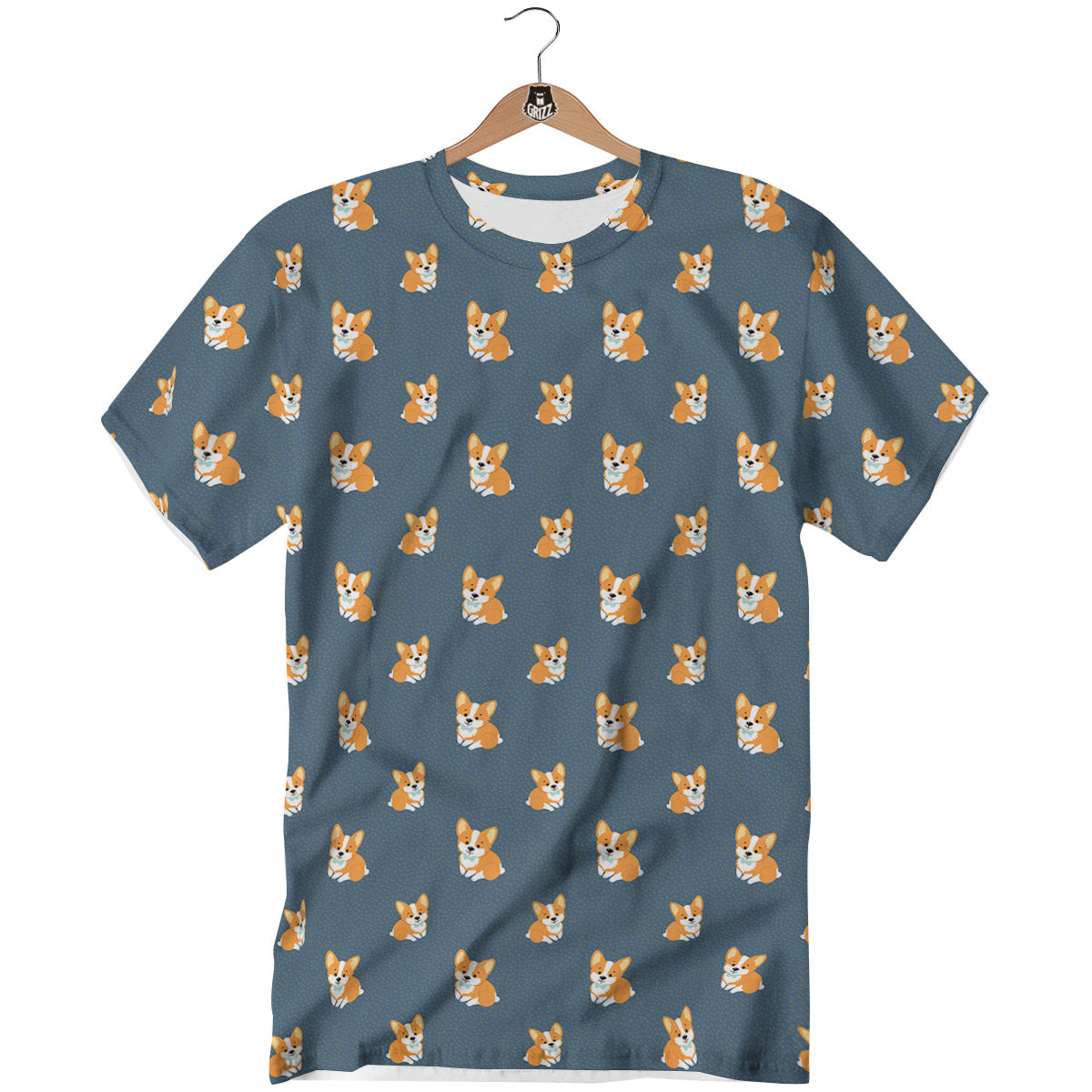 Bunny Corgi Print Pattern T-Shirt-grizzshop