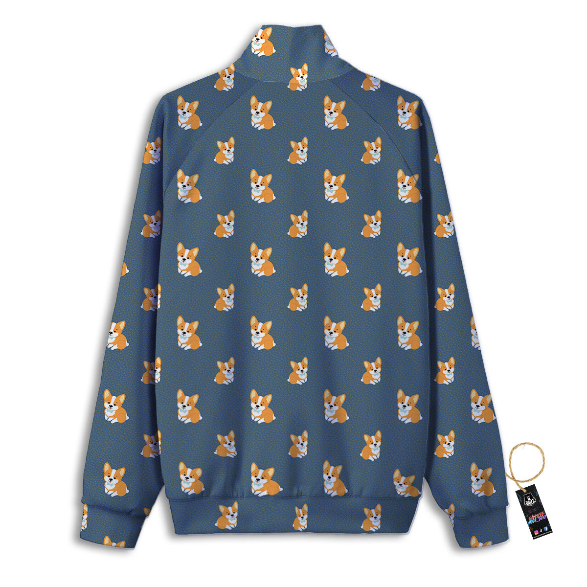 Bunny Corgi Print Pattern Track Jacket-grizzshop