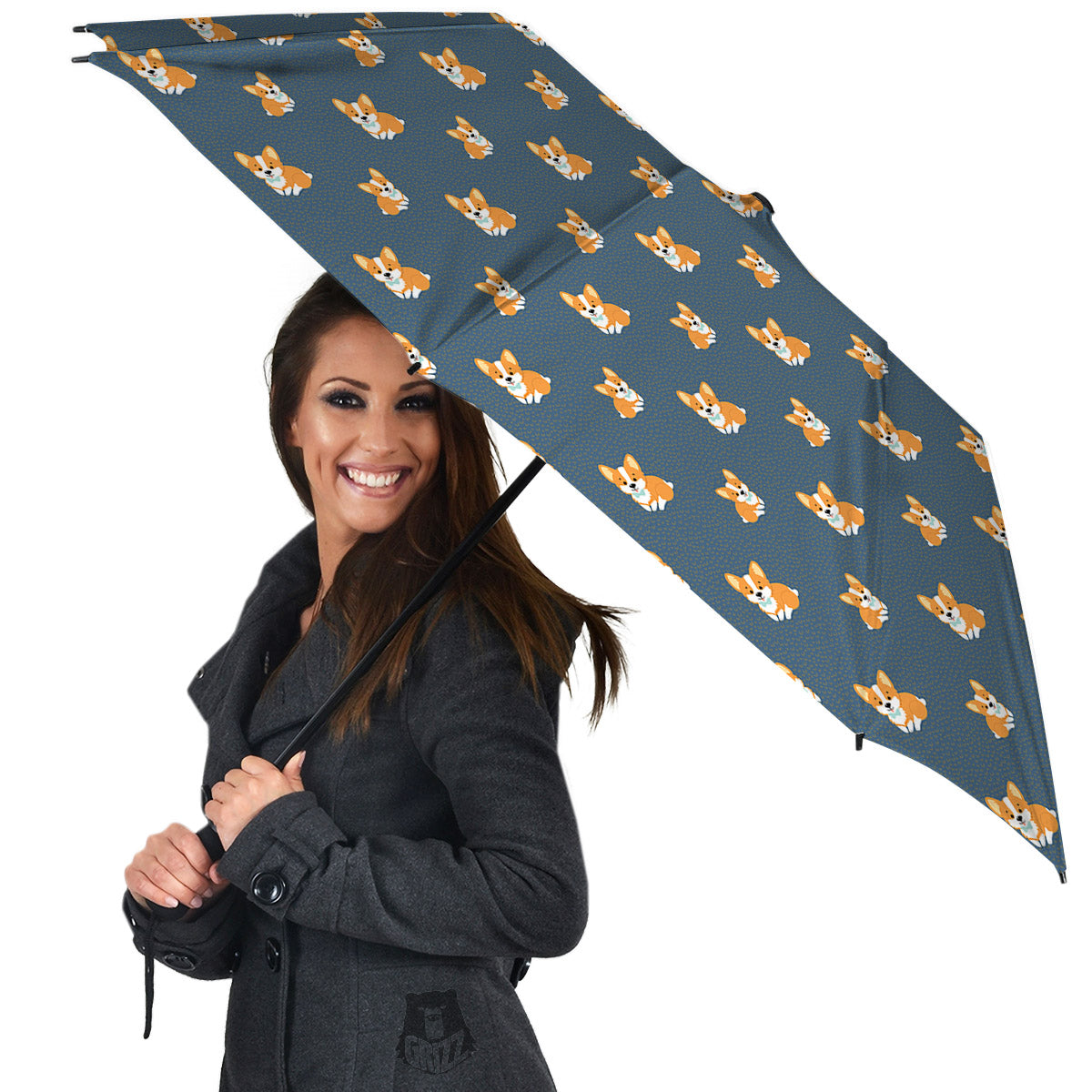Bunny Corgi Print Pattern Umbrella-grizzshop