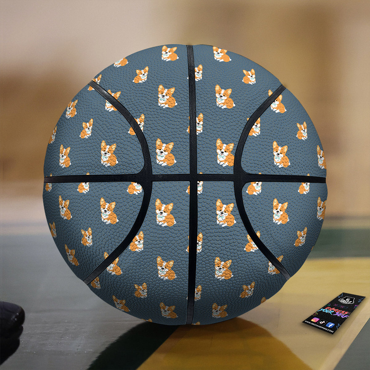 Bunny Corgi Print Pattern Basketball