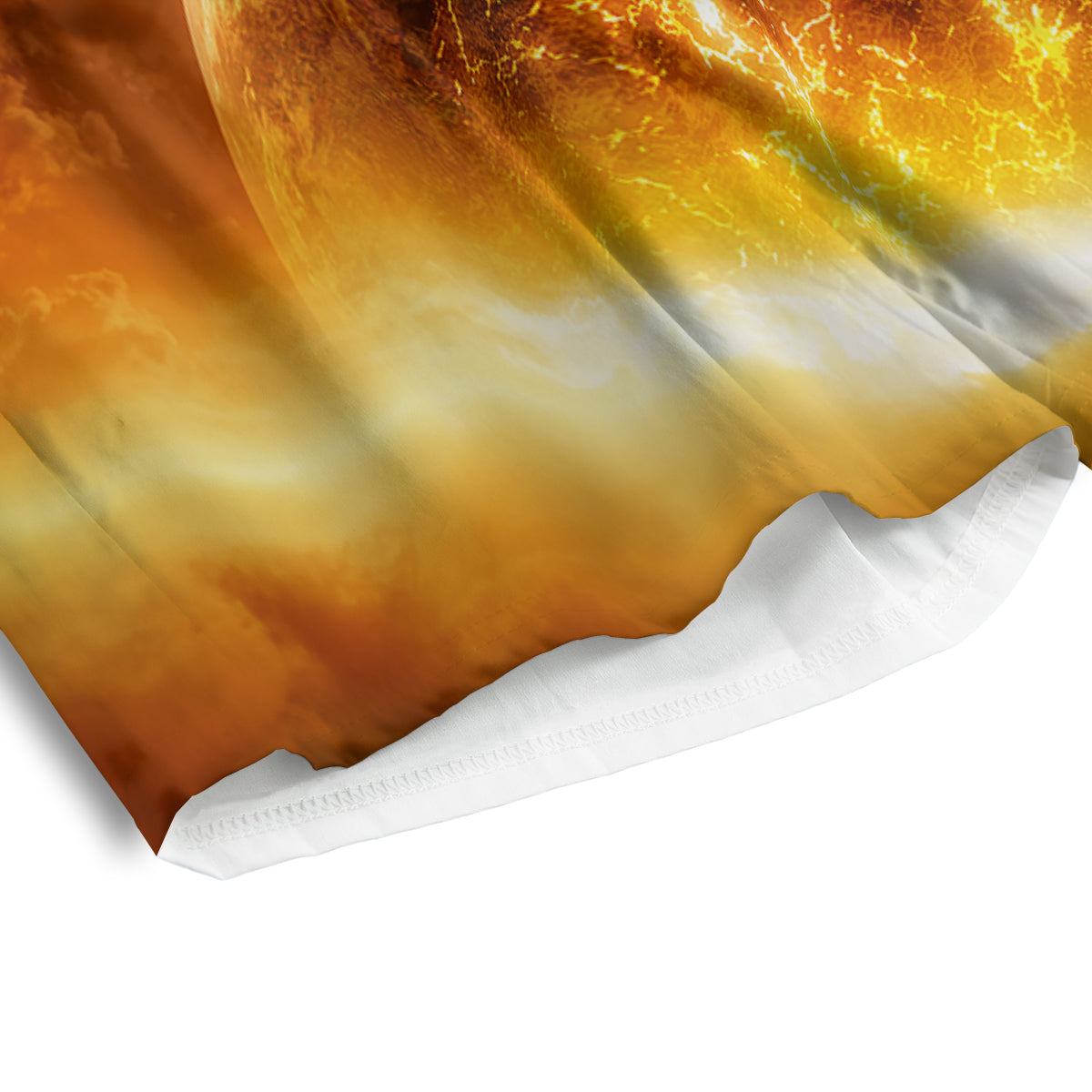 Burning Apocalyptic Planet Earth Print Men's Athletic Shorts