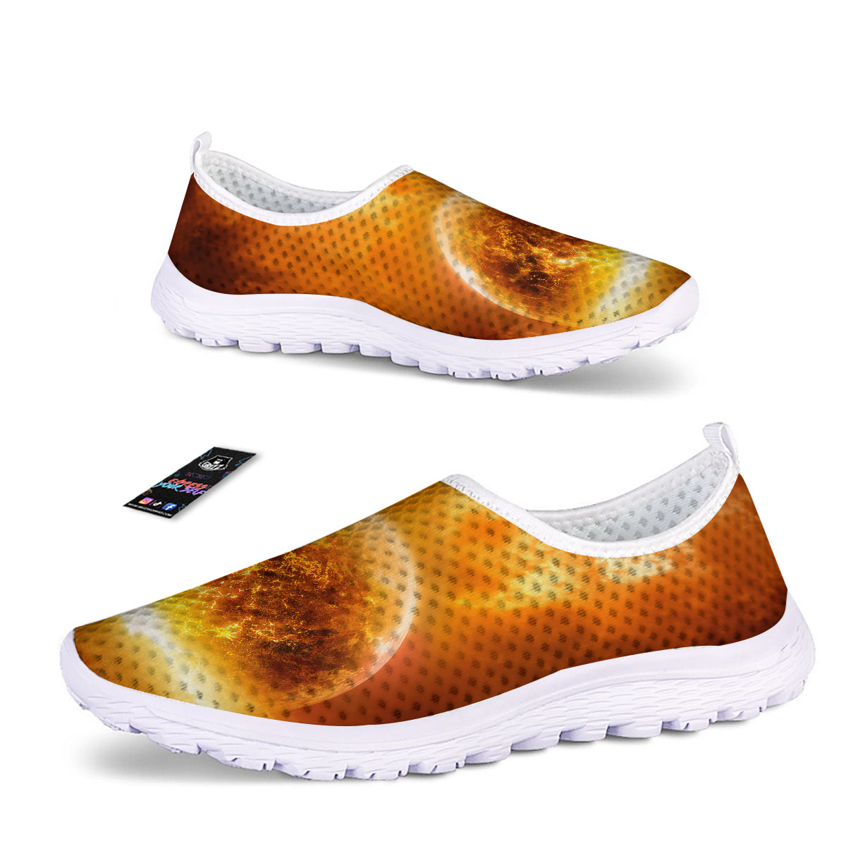 Burning Apocalyptic Planet Earth Print Nurse Shoes-grizzshop