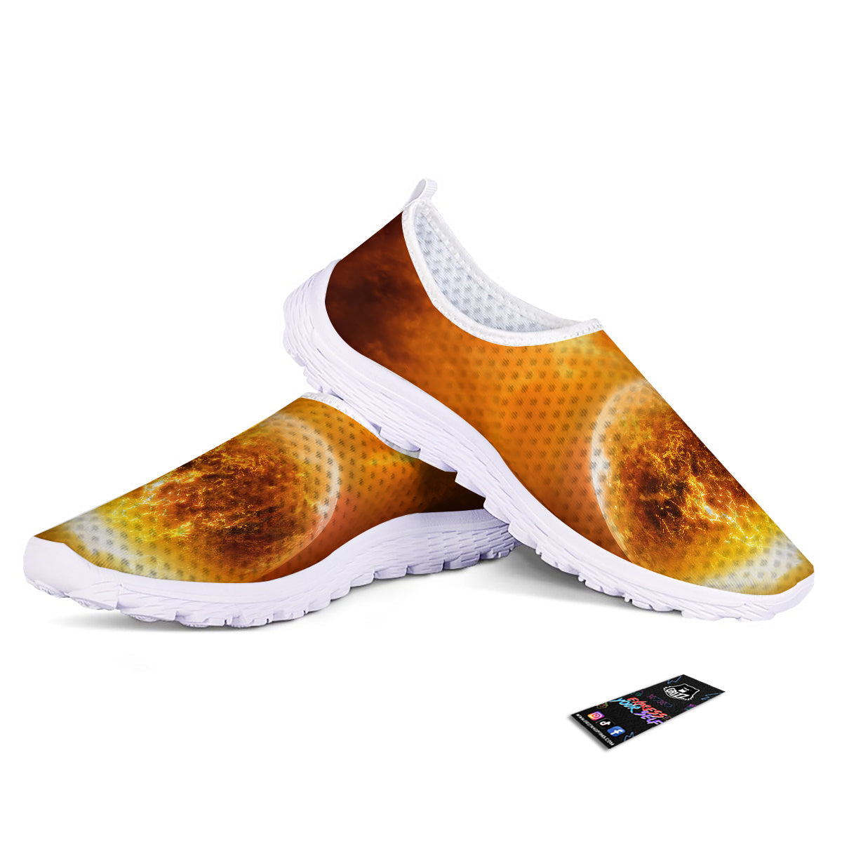 Burning Apocalyptic Planet Earth Print Nurse Shoes-grizzshop