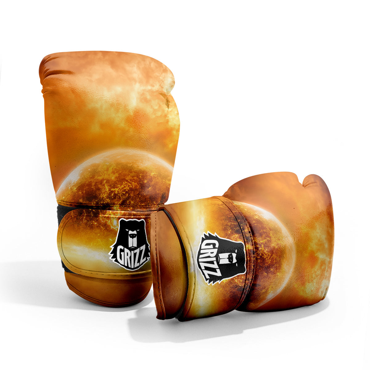 Burning Apocalyptic Planet Earth Print Pro Boxing Glove
