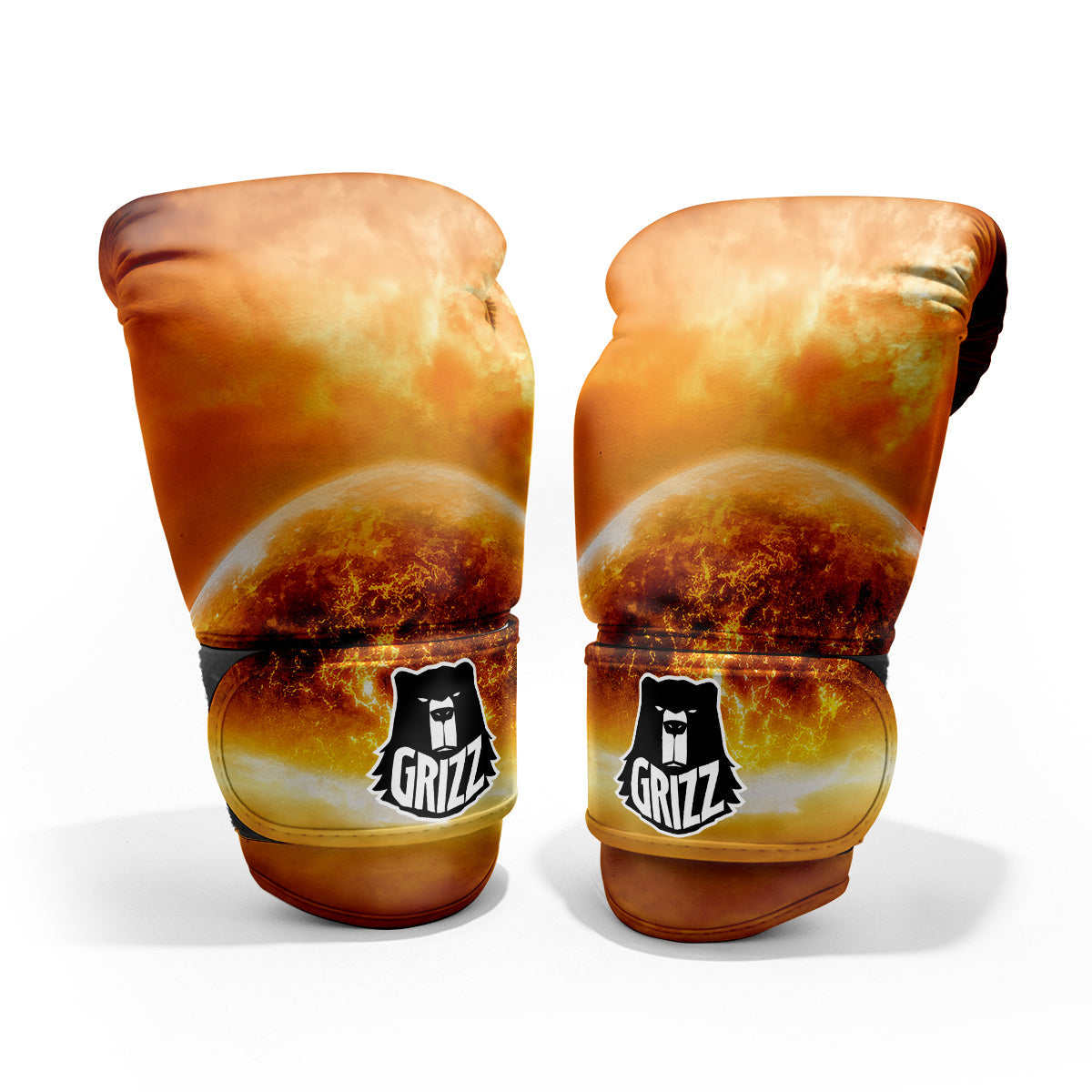 Burning Apocalyptic Planet Earth Print Pro Boxing Glove