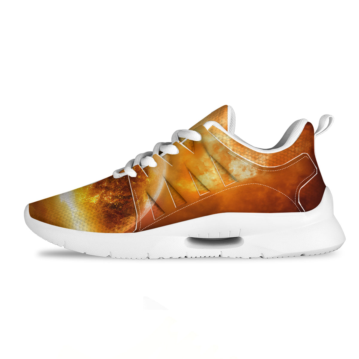 Burning Apocalyptic Planet Earth Print Tennis Shoes-grizzshop