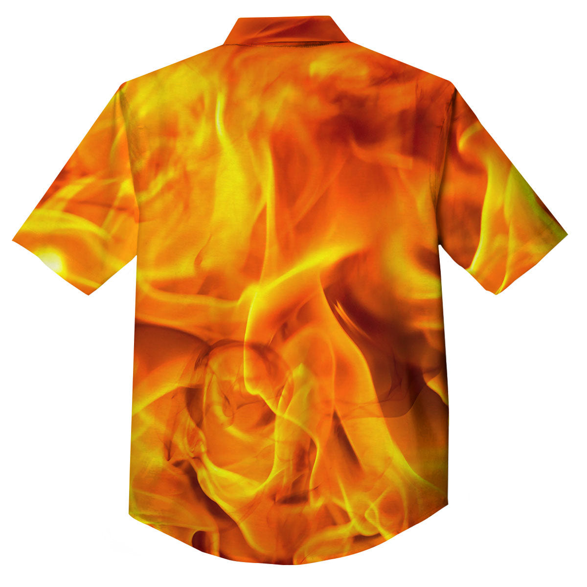Burning Fire Flame Print Button Up Shirt-grizzshop