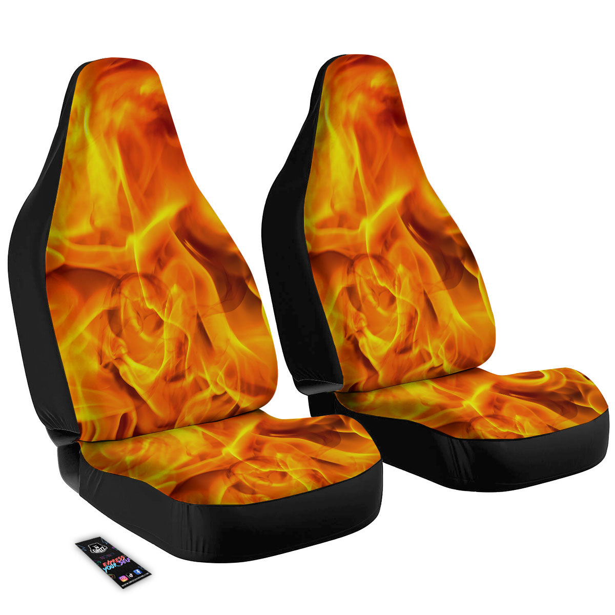 Burning Fire Flame Print Car Seat Covers-grizzshop