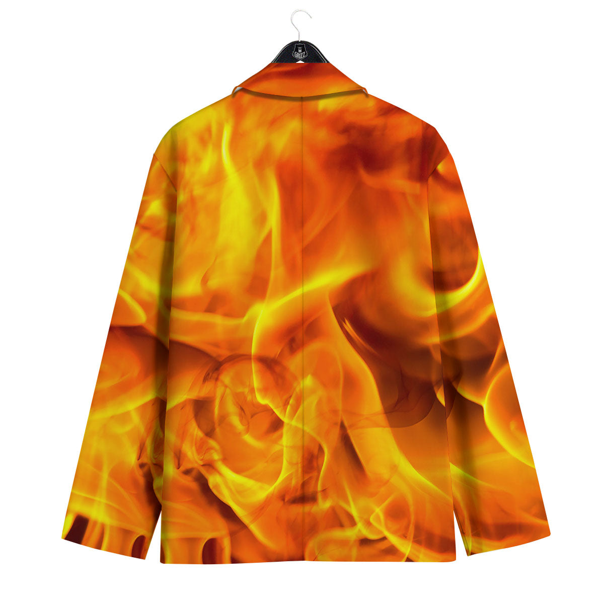 Burning Fire Flame Print Men's Sport Coat-grizzshop