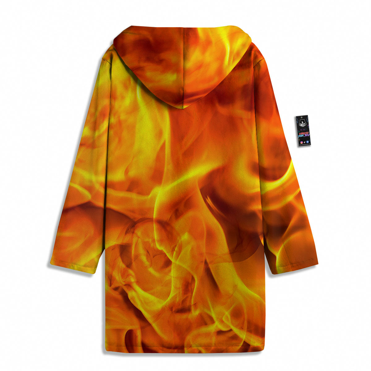 Burning Fire Flame Print Men's Windbreaker Jacket-grizzshop